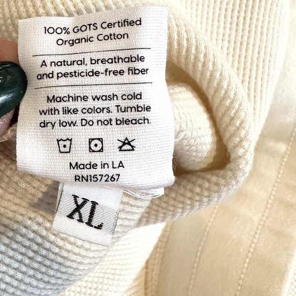 MATE the Label White Organic Thermal Wide Leg Pant - XL - Picture 4 of 10